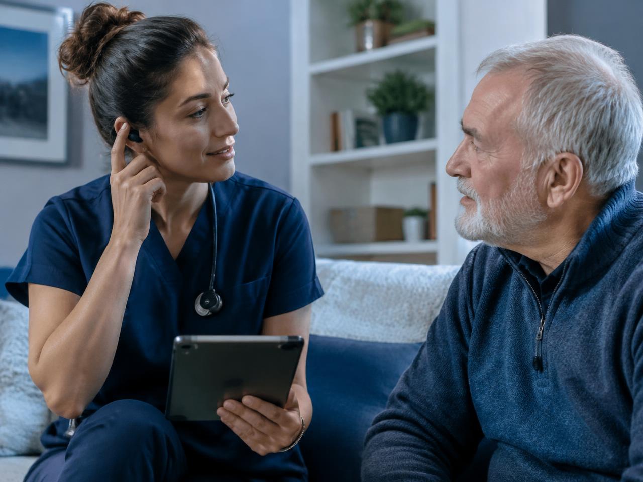 Caregiver using a voice companion